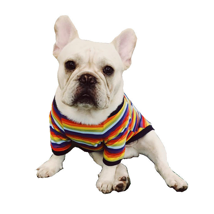 Trendy Striped Dog Sweater - Stretch Cotton Pet Pullover
