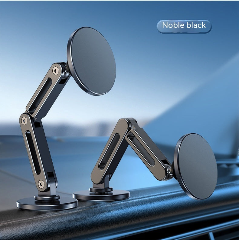 360° Rotating Magnetic Car Phone Holder – Aluminum Alloy Mount (Moonlight Silver/Noble Black)