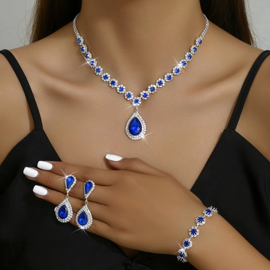 Bridal Jewelry Set – Sun & Moon Necklace, Ear Studs & Bracelet for Weddings & Special Occasions