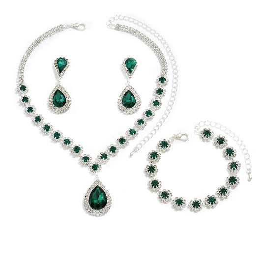 Bridal Jewelry Set – Sun & Moon Necklace, Ear Studs & Bracelet for Weddings & Special Occasions