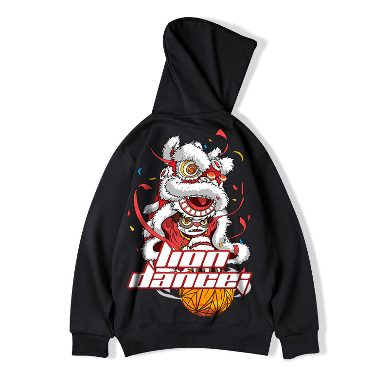 Trendy plus size Trendy Plus-Size Hooded Jacket - Cartoon Print Velvet Lounge Wear (Loose Fit)clothes