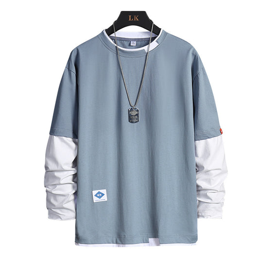Trendy Autumn Base Layer Shirt - Loose Fit Polyester Blend Top (Plain)