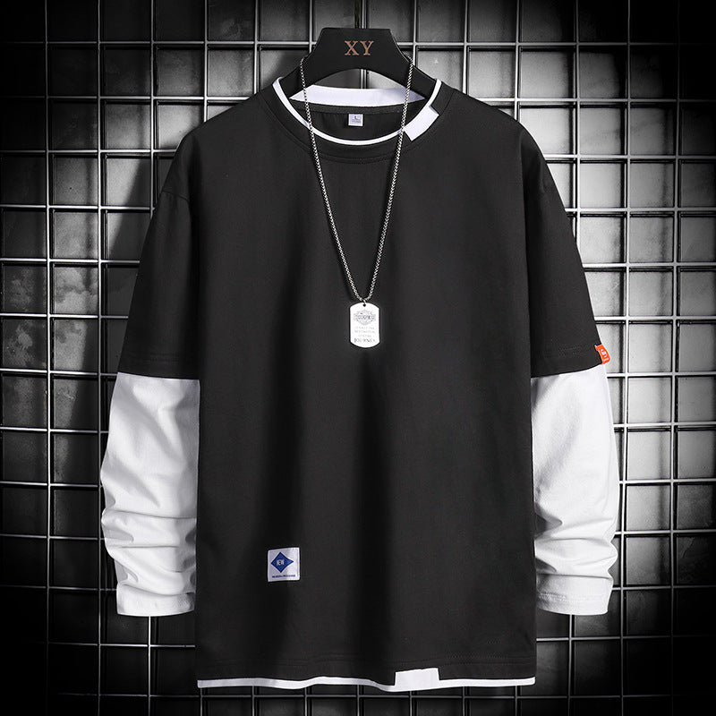 Trendy Autumn Base Layer Shirt - Loose Fit Polyester Blend Top (Plain)