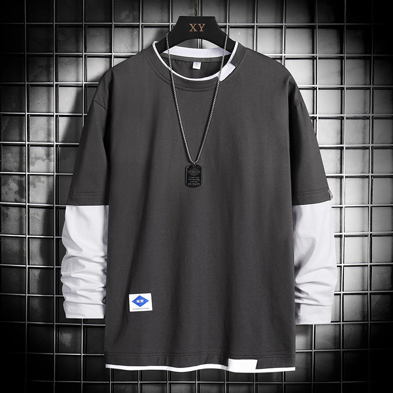 Trendy Autumn Base Layer Shirt - Loose Fit Polyester Blend Top (Plain)