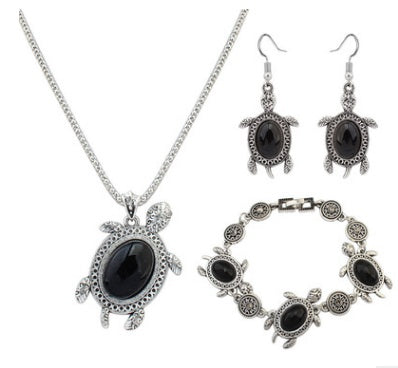 Turquoise Turtle Jewelry Set – Trendy European & American Style Necklace & Earrings