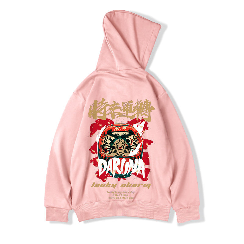 Trendy plus size Trendy Plus-Size Hooded Jacket - Cartoon Print Velvet Lounge Wear (Loose Fit)clothes