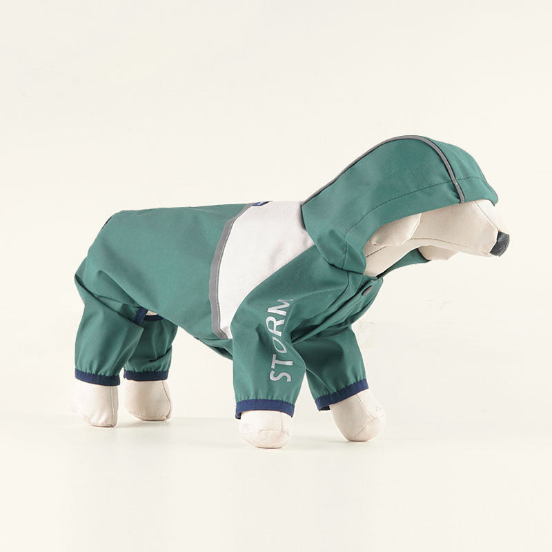 Waterproof Dog Raincoat – Trendy Summer Protection (Red/Green/Gray)