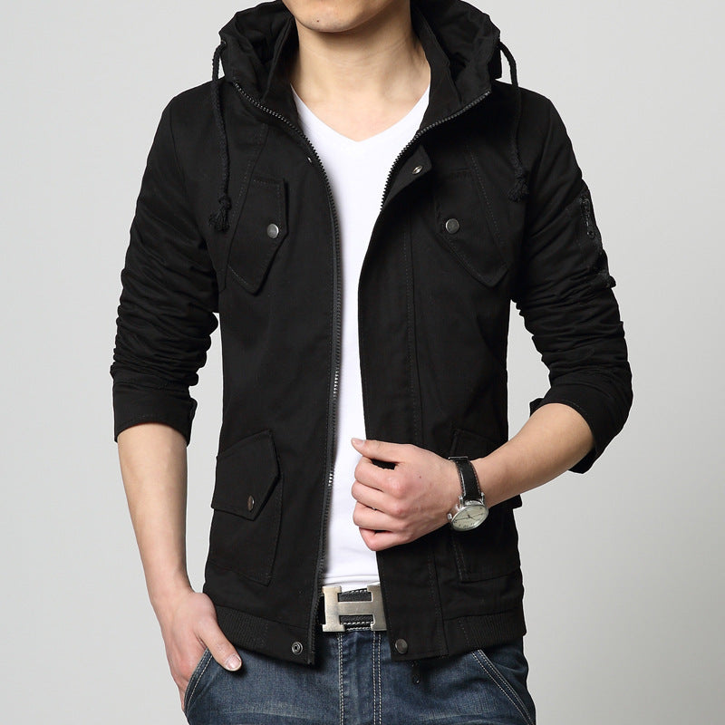 Men's Slim-Fit Work Jacket - Premium 95% Cotton with Zipper Closure (3 Colors)