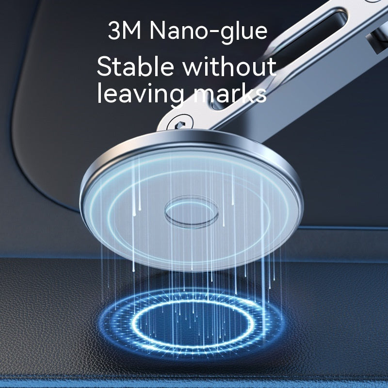 360° Rotating Magnetic Car Phone Holder – Aluminum Alloy Mount (Moonlight Silver/Noble Black)