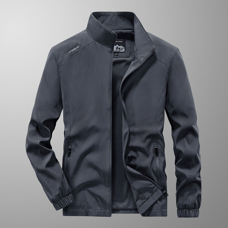 Men's Loose-Fit Casual Jacket – Gym-Ready Cotton Blend in 5 Colors