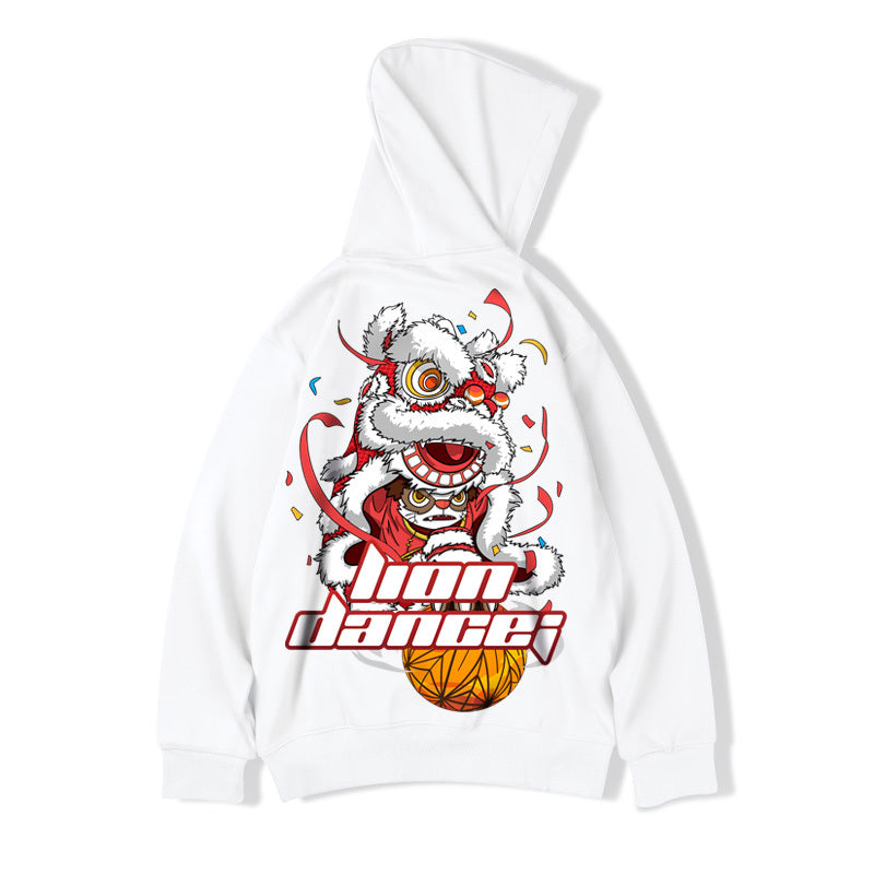 Trendy plus size Trendy Plus-Size Hooded Jacket - Cartoon Print Velvet Lounge Wear (Loose Fit)clothes