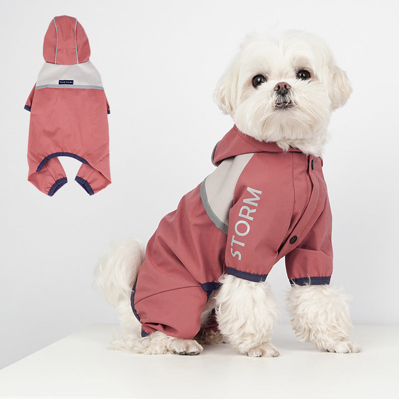 Waterproof Dog Raincoat – Trendy Summer Protection (Red/Green/Gray)