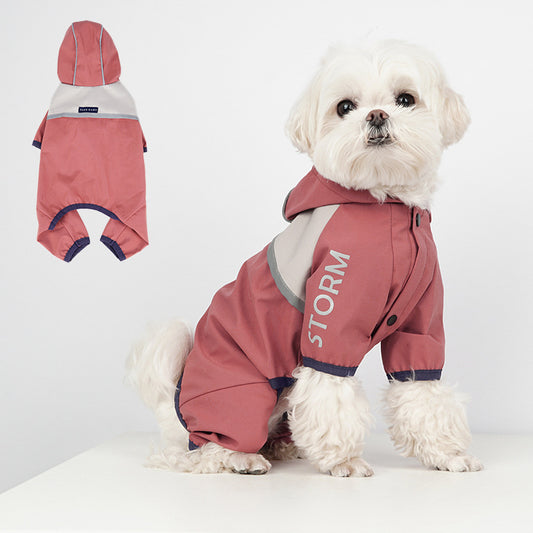 Waterproof Dog Raincoat – Trendy Summer Protection (Red/Green/Gray)
