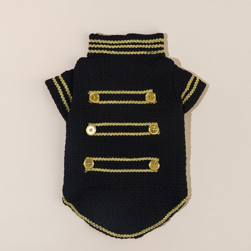 Gold Thread Pet Jacket - Trendy Polyester Dog Coat (5 Sizes)