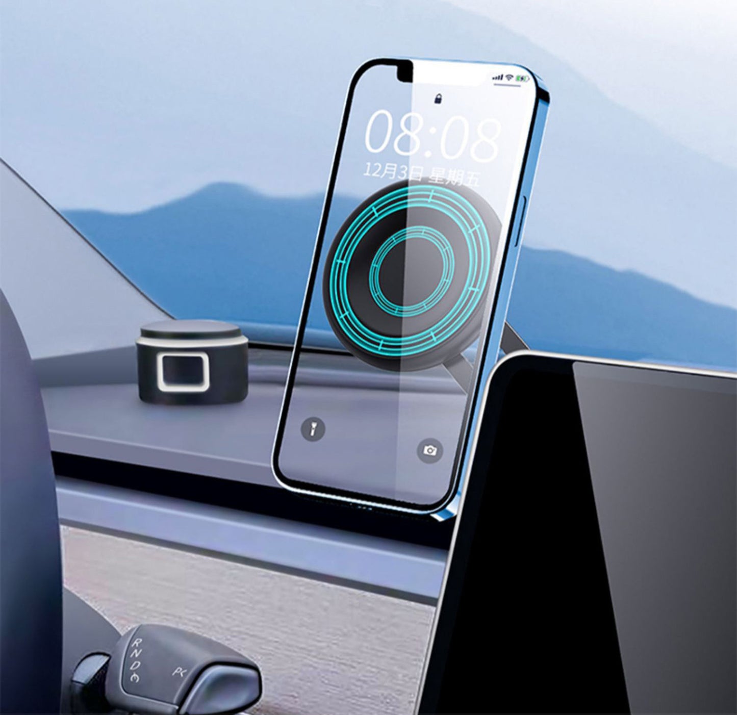 Magnetic Car Phone Holder – Premium Vent Mount with Fast Charge (White/Black)