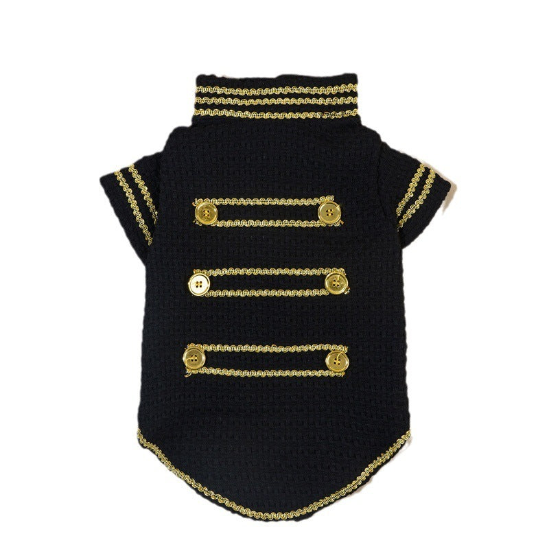 Gold Thread Pet Jacket - Trendy Polyester Dog Coat (5 Sizes)